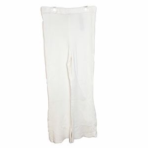 Zara Knit Pull-On Flare Pants Off-White Medium